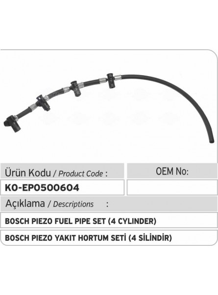 Комплект трубок Bosch Piezo (4-цилиндровый) 