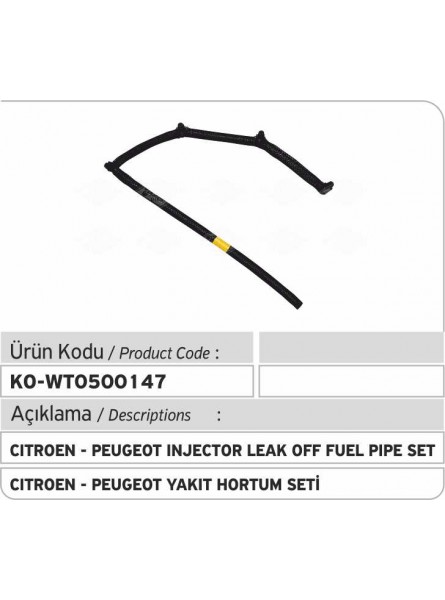 Комплект трубок обратки форсунки 1574Q5 3M5Q9K022DC 3M5Q9K022CA Citroen - Peugeot - Ford 