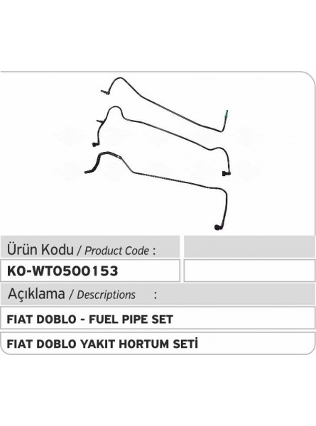 Комплект трубок 51743941 Fiat Doblo (кроме пластиковых деталей)