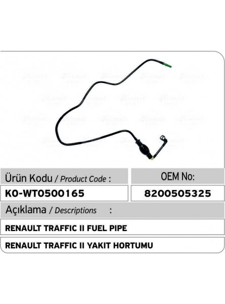 Топливопровод 8200505325 Renault Traffic II 