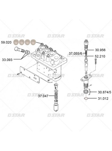Ремкомплект KUBOTA 4CYL/ 1606251011 Для насоса