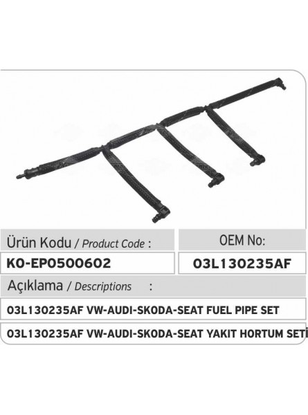 03L130235AF VW-AUDI-SKODA-SEAT КОМПЛЕКТ ТОПЛИВНОЙ ТРУБКИ 