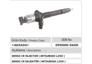 095000-5600 Mitsubishi L200 Denso Enjektör (1465A041)