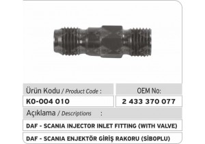 2433370077 Daf - Scania Enjektör Giriş Rakoru (siboplu)