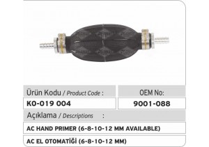 9001-088 AC El  Otomatiği (6-8-10-12 MM)