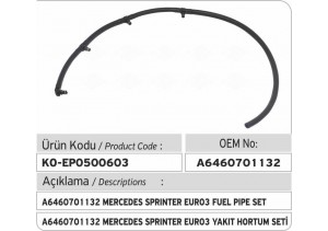 A6460701132 Mercedes Sprinter Euro 3 Yakıt Hortum Seti