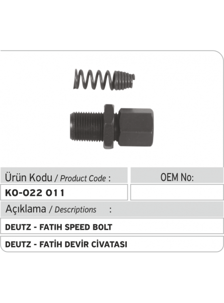 Болт скорости Deutz-Fatih