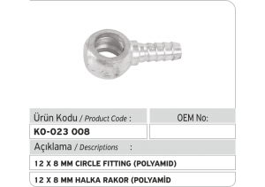 12 X 8 mm Halka Rakor (polyamid)