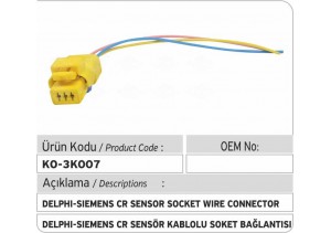 Delphi-Siemens Common Rail Sensör Kablolu Soket Bağlantı Plastiği